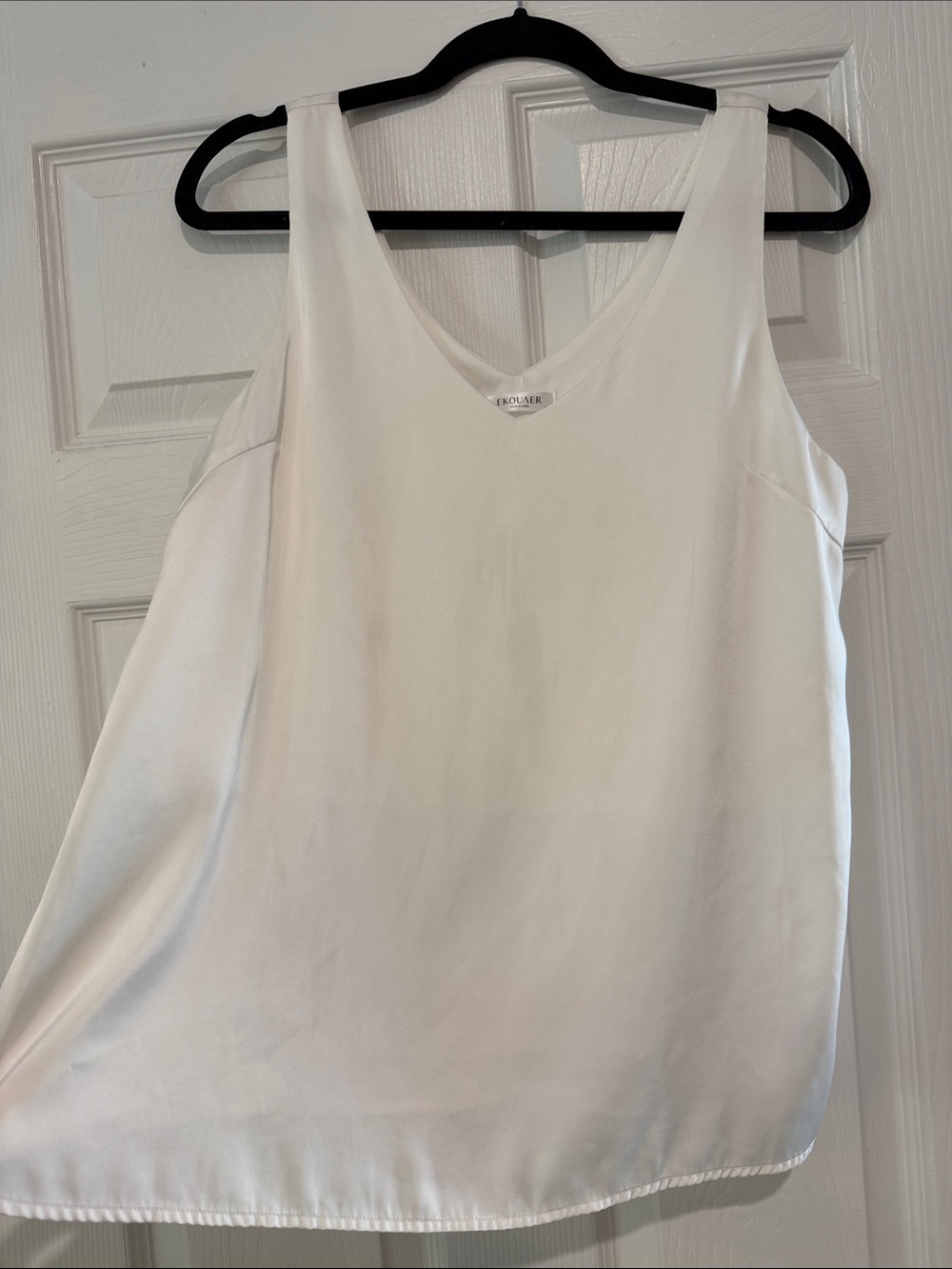 Classic White V-Neck Silk-Blend Camisole
